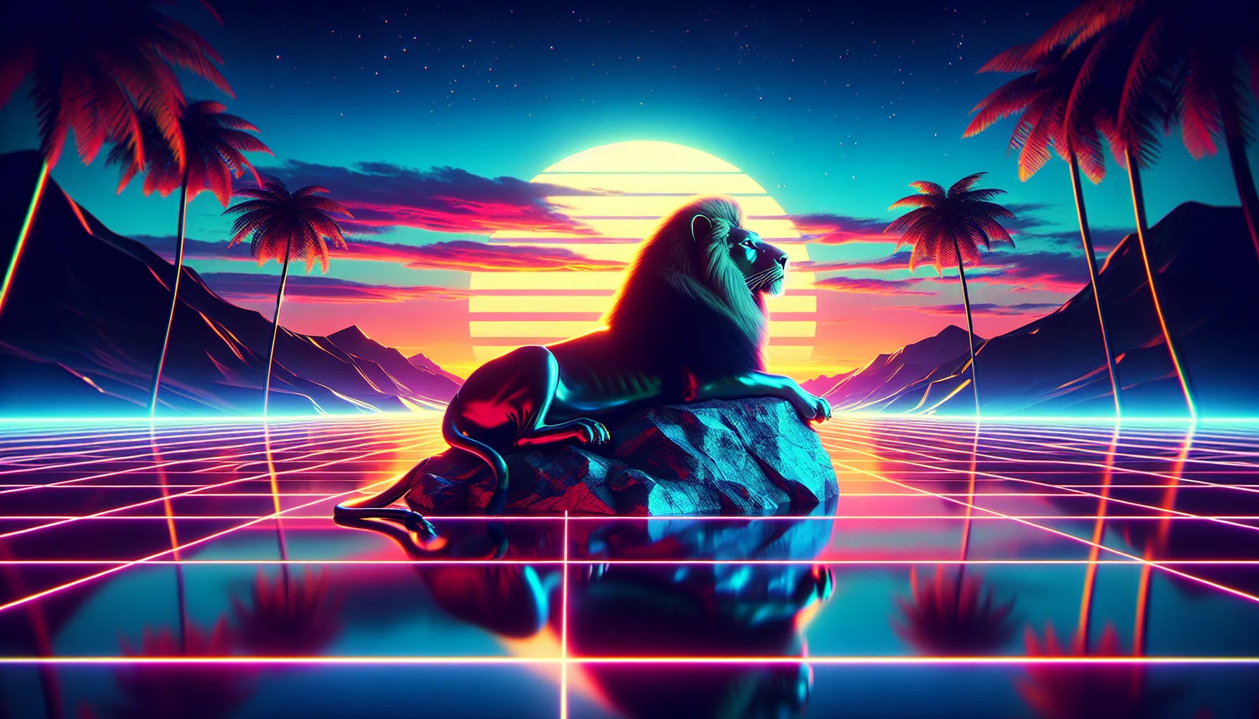 Synthwave style illustration
