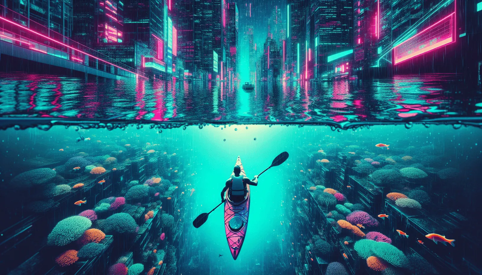 Cyberpunk Neon style illustration