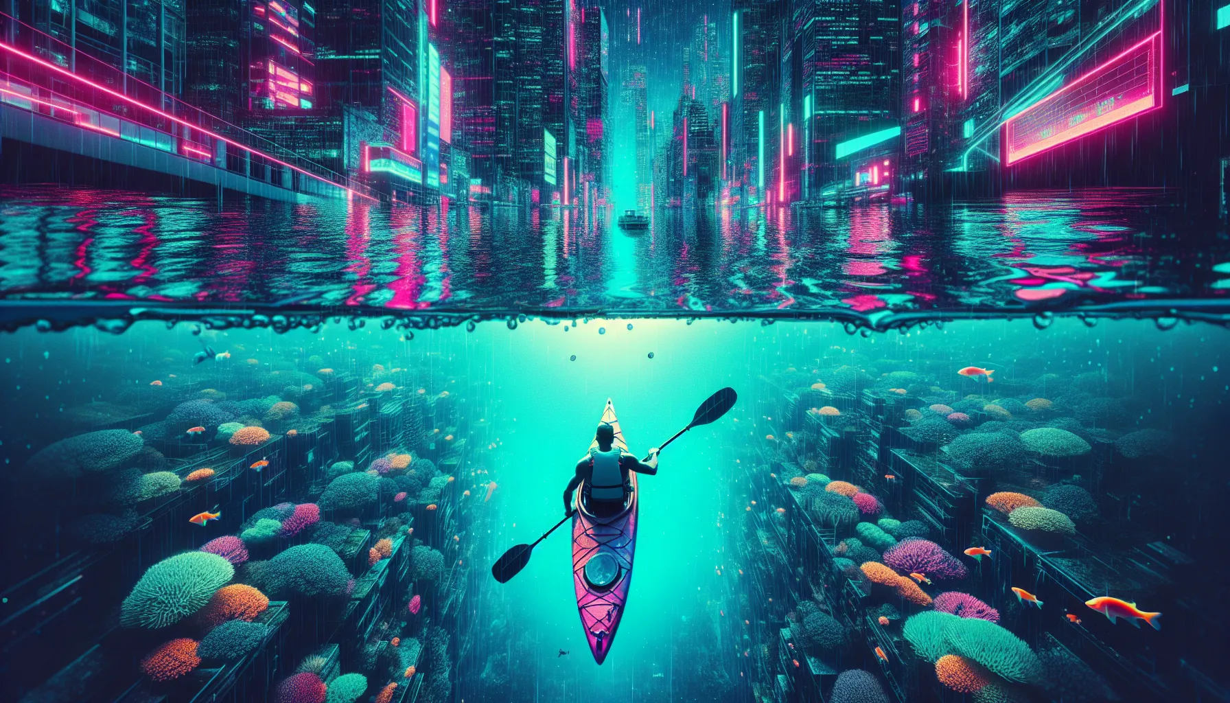 Cyberpunk Neon style illustration