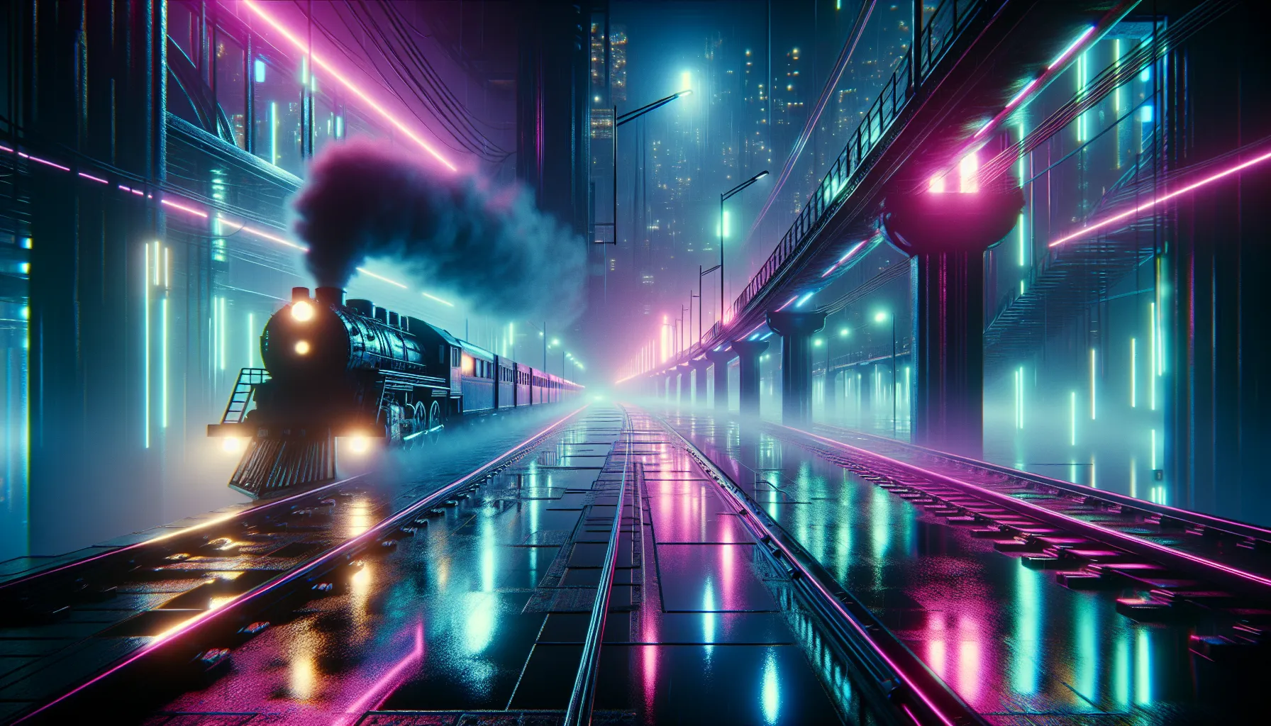Cyberpunk Neon style illustration