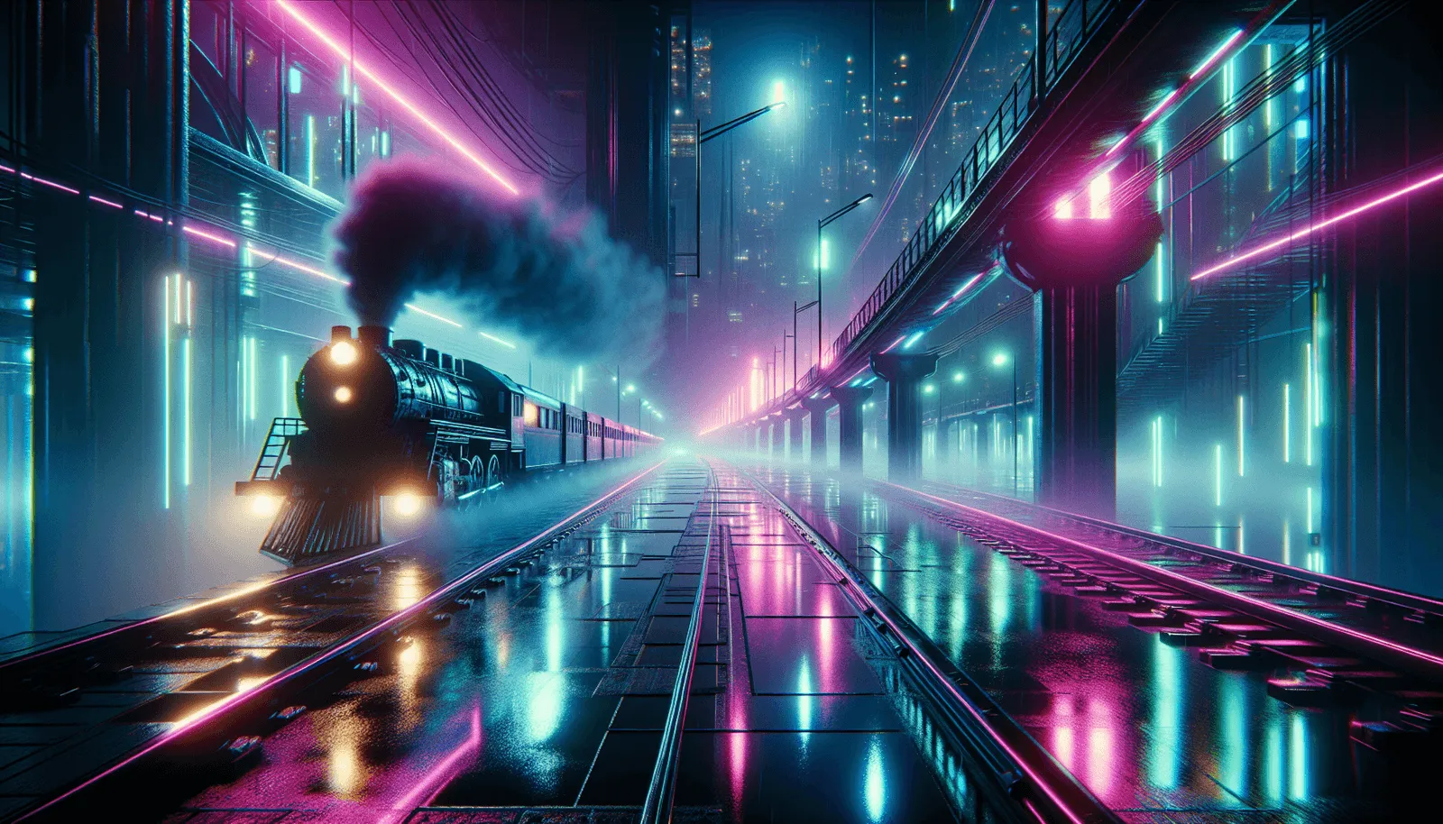 Cyberpunk Neon style illustration