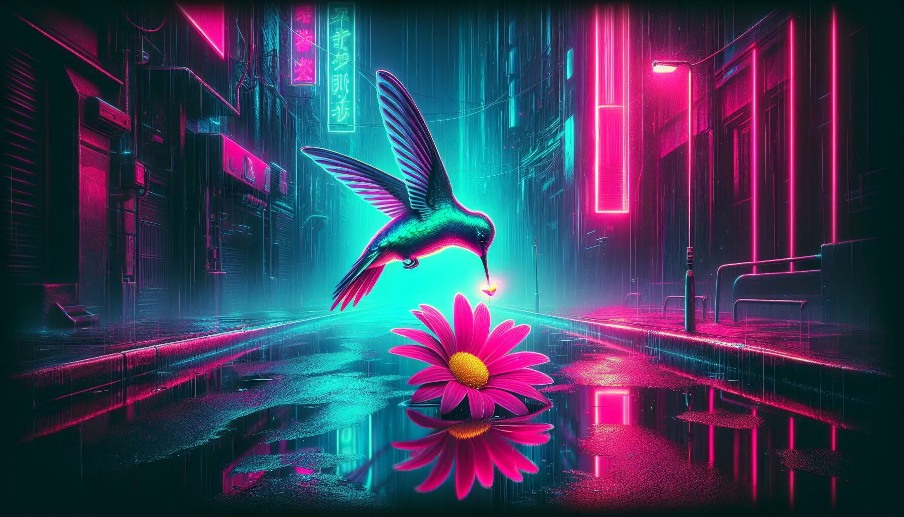 Cyberpunk Neon style illustration