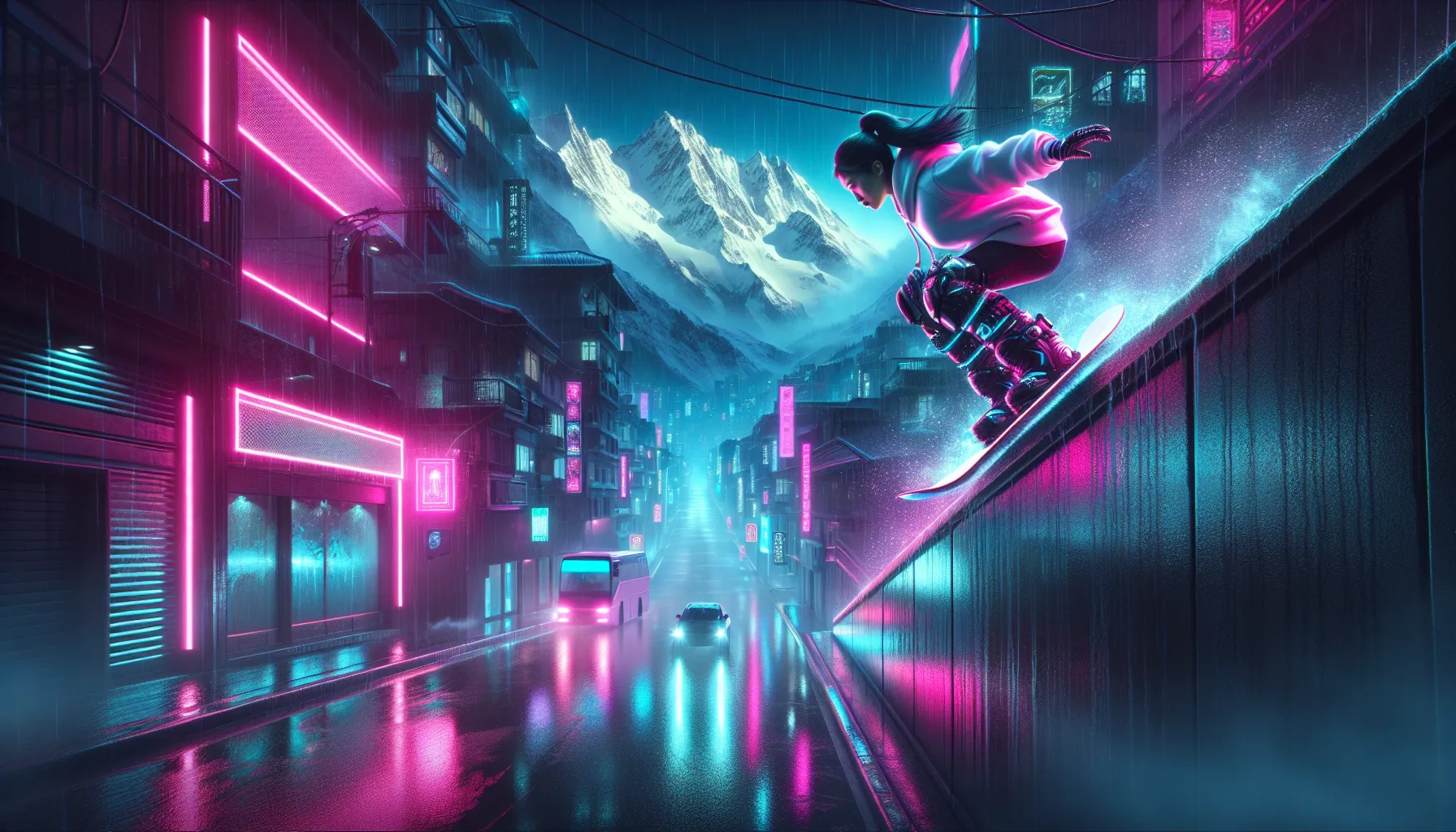 Cyberpunk Neon style illustration