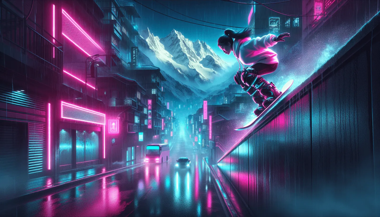 Cyberpunk Neon style illustration