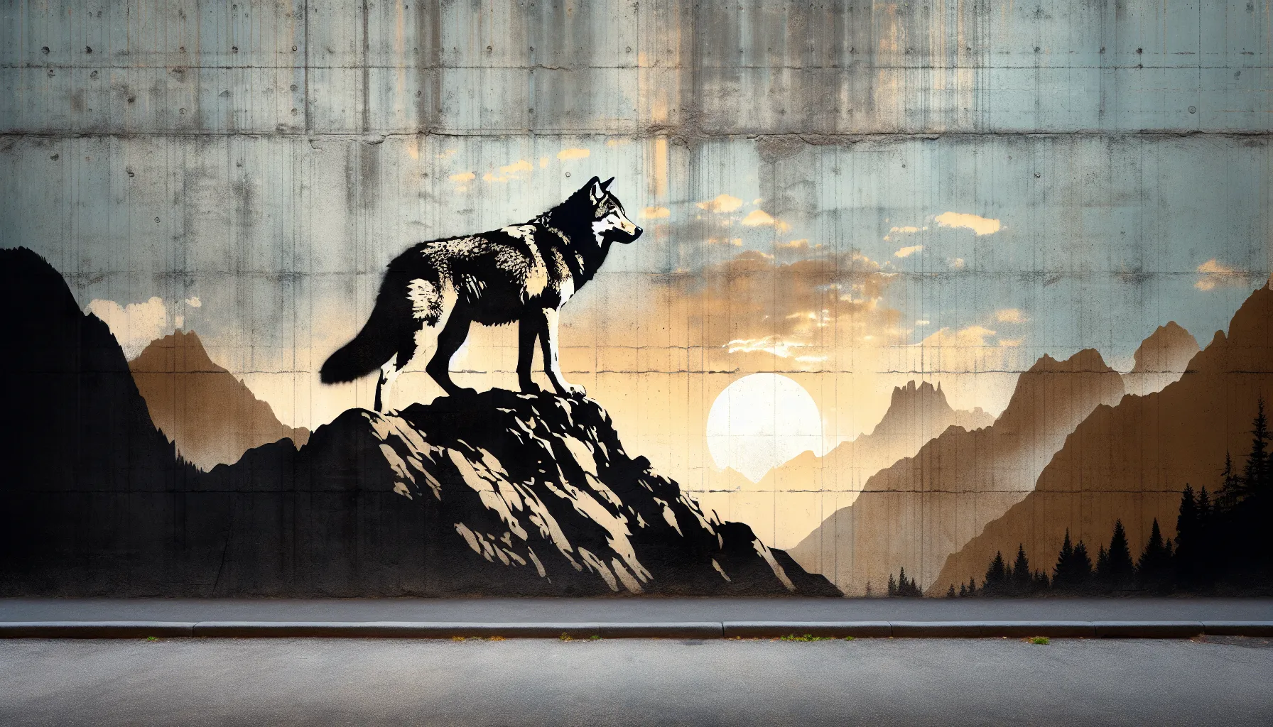 Street Art Stencil style illustration