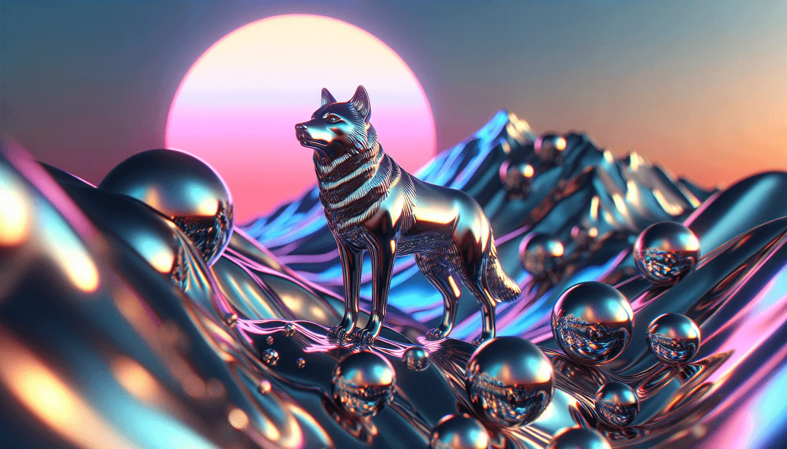 Y2K Chrome style illustration