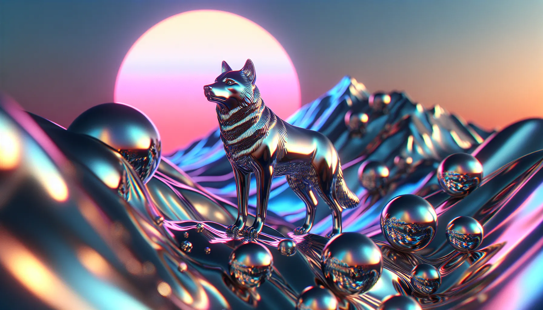 Y2K Chrome style illustration