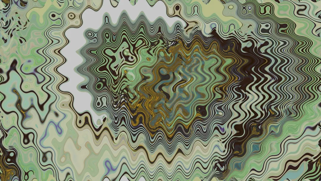 Abstract green and brown wavy pattern