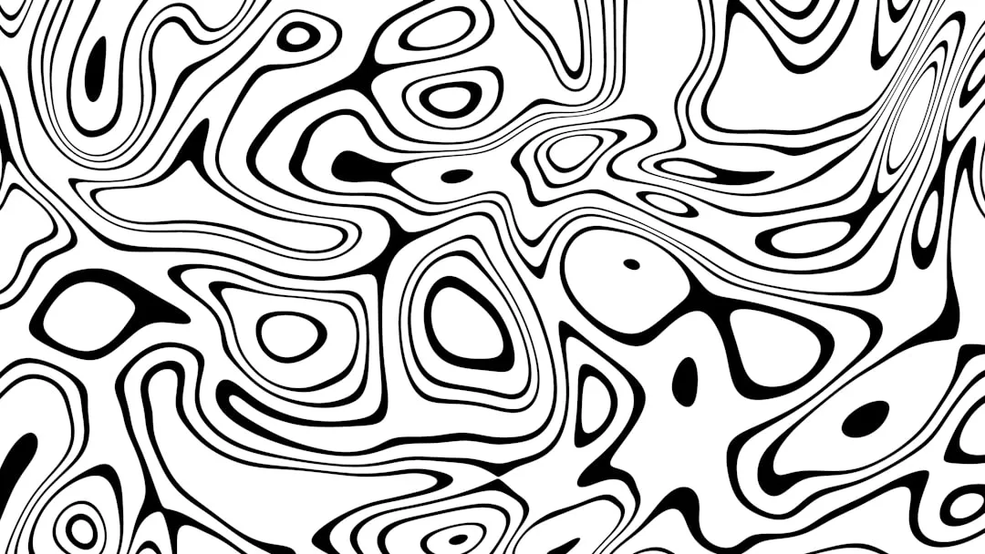 Abstract black and white wavy lines pattern