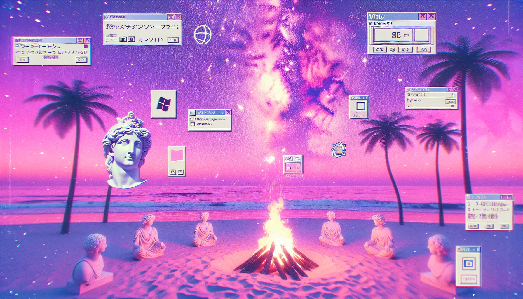 Vaporwave style illustration